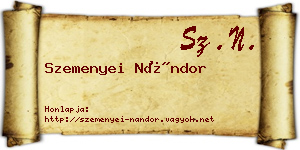 Szemenyei Nándor névjegykártya