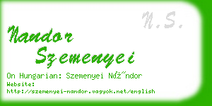 nandor szemenyei business card